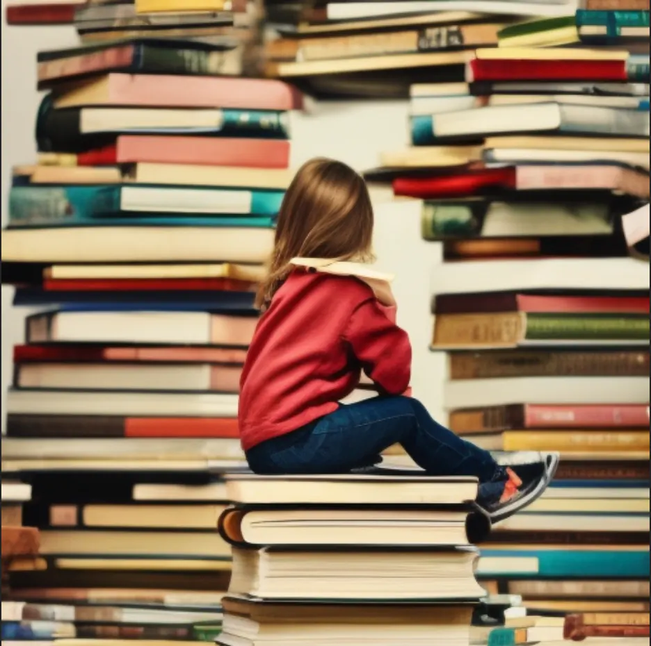 Girl Tower Of Books for How to Write Effective Prompts for AI Systems
