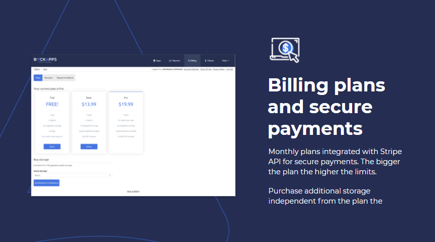 Backapps Billing Plans for Introducing Backapps! A Whole New World of Extra Security!