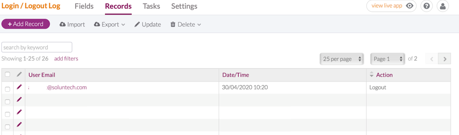 Log In Log Out Lb 2 for Last Login and Logout (Object Based)