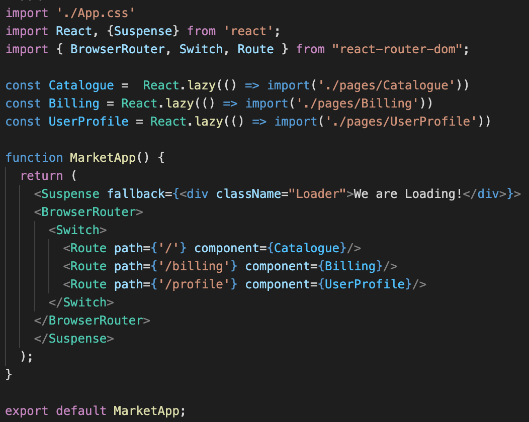 Main Code for Optimizing React Loading Component
