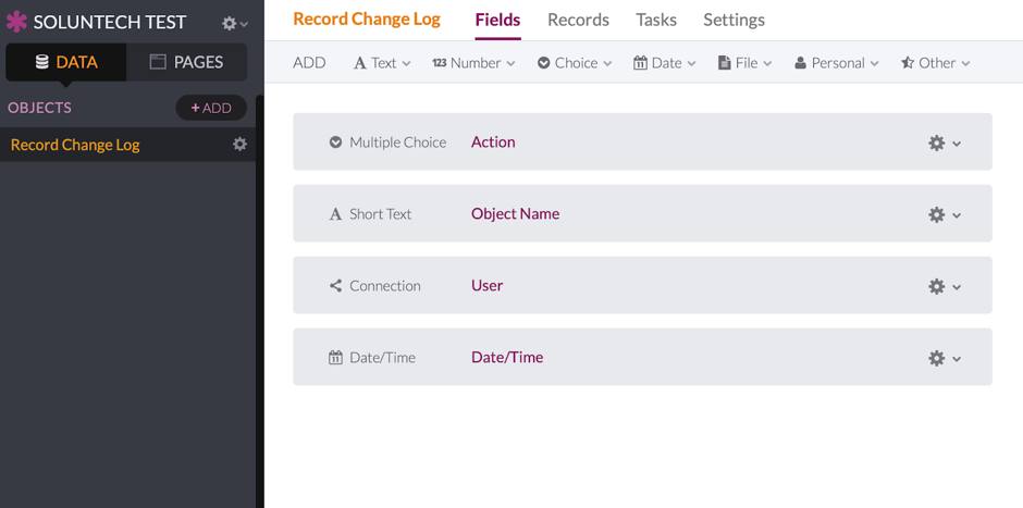 Record Log 2 for Record Update Log (Object Based)
