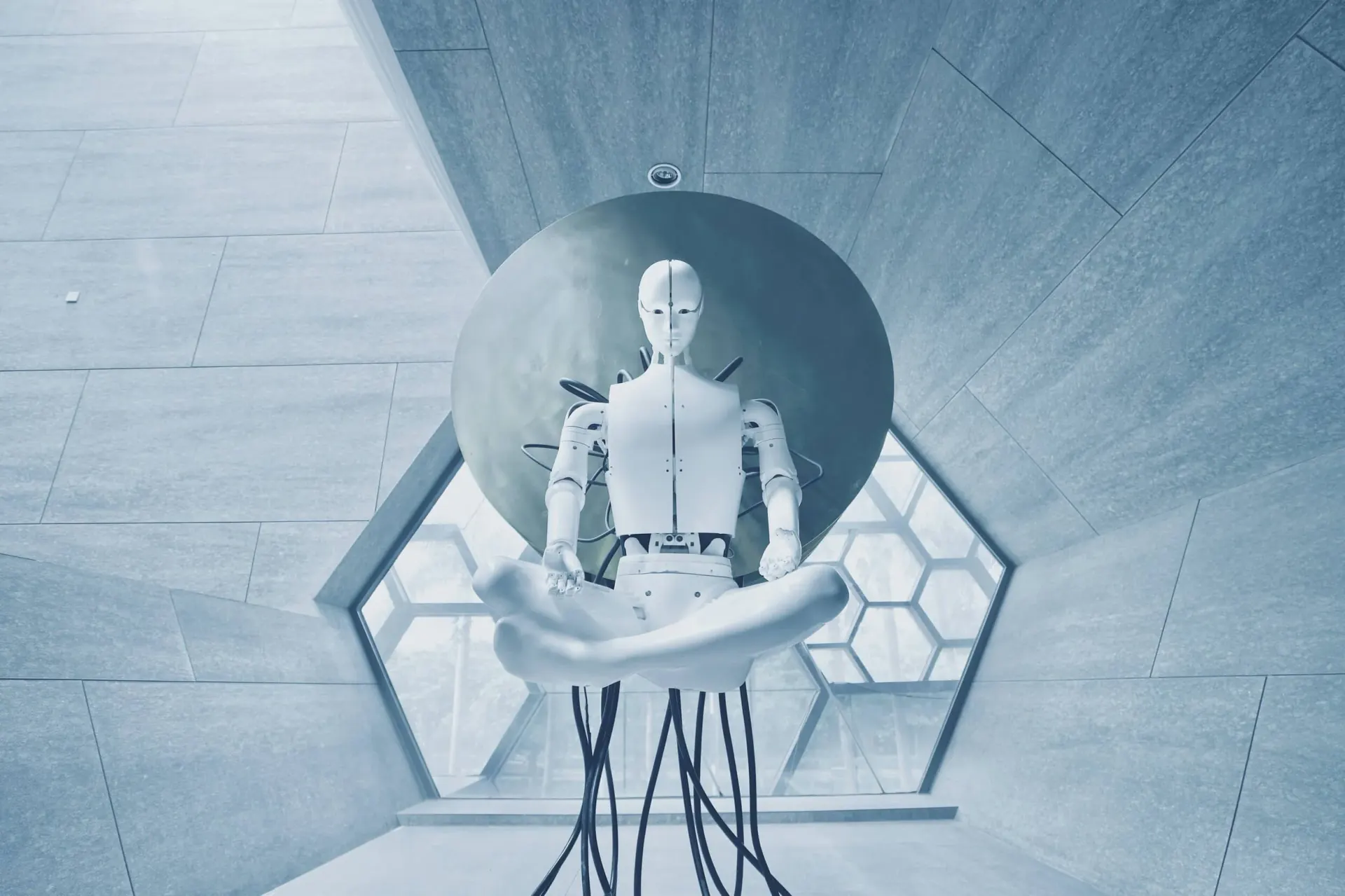 Wired Humanoid for Bigger, Smarter, Sentient. The human obsession with being surpassed by Artificial Intelligence.